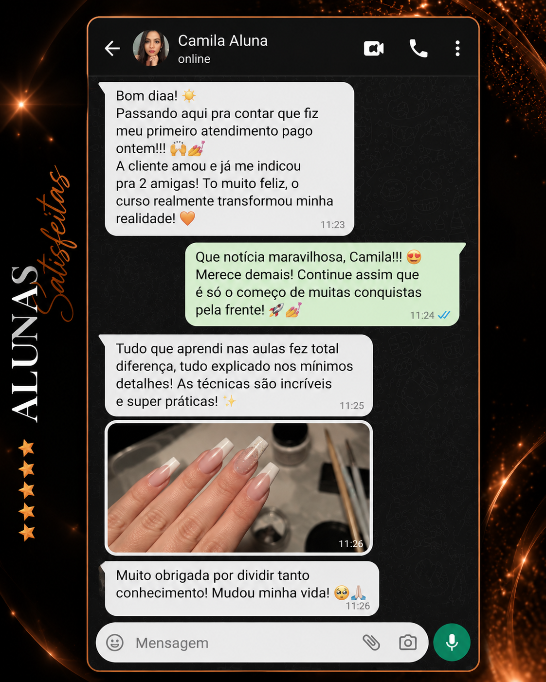 Depoimento 3 de aluna satisfeita